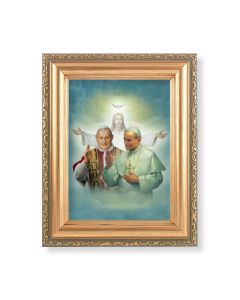 5.5" x 7" Antique Gold Frame with a Saints John Paul II and John XXIII Print