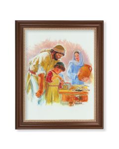 13 1/2" x 16 9/16" Walnut Finished Frame with 11" x 14" Hook: Jesus the Carpenter Textured Art