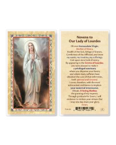Novena to Our Lady of Lourdes Laminated Holy Card. Inc. of 25