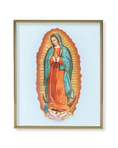 11" x 14" Gold Plaque Frame with a Our Lady of Guadalupe Print