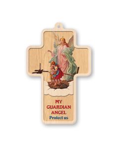 Guardian Angel Laser Cut Wood Cross