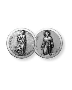 Saint Peregrine and Saint Agatha Cancer Pocket Coin (Sold in Inc. of 10)