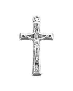 1 1/8" Antiqued Silver Oxidized Flared Crucifix