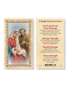 A Single Parents Prayer Laminated Holy Card. Inc. of 25