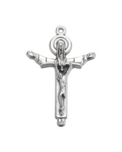 1 1/2" Antiqued Silver Oxidized Trinity Crucifix
