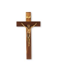 12" Walnut Cross with Museum Gold Tone Corpus