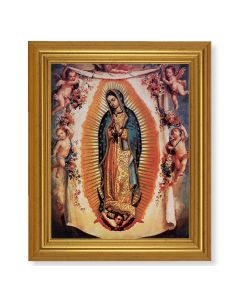 10" x 12" Gold Leaf Finish Beveled Frame with 8" x 10" Our Lady of Guadalupe Textured Art