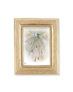 3 3/4" x 4 1/2" Gold Frame with a Holy Spirit Print-P65