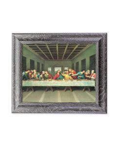 10 1/2" x 12 1/2" Grey Oak Finish Frame with an 8" x 10" Davinci: Last Supper In Print