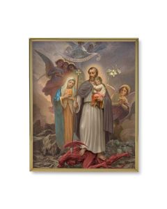 8" X 10" Gold Plaque Frame with a Saint Joseph "Terror of Demons" Print