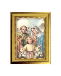 6 3/4" X 8 3/4" Gold Leaf Finish Frame with 5" X 7" Simeone Holy Family Textured Art