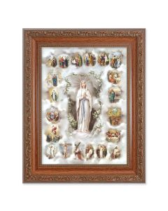 8.25" x 10.25" Ornate Wood Frame with a 6" x 8" Mysteries of the Rosary Print