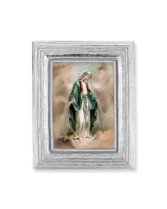 3 3/4" x 4 1/2" Silver Frame with a Our Lady of Grace Print-P65