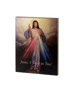 Divine Mercy Textured Wood Plaque