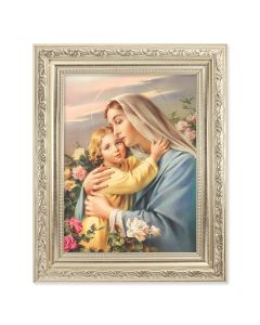 8.25" x 10.25" Silver Ornate Frame with a 6" x 8" Madonna and Child Print