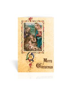 Holy Family with a Drummer Boy Christmas Greeting Cards