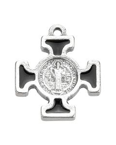 Saint Benedict Silver Finish Pendant