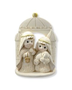 4 1/2" Resin Yarn Holy Family Statuette