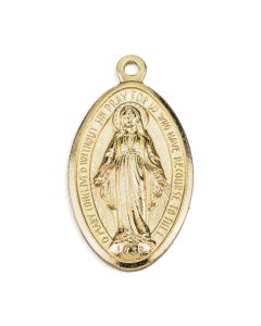 1 7/8" Miraculous Medal in Gold Finish