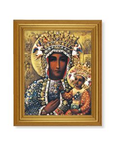 10" x 12" Gold Leaf Finish Beveled Frame with 8" x 10" Our Lady of Czestochowa Textured Art