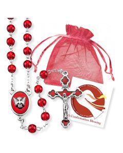 Red Epoxied Holy Spirit Confirmation Rosary