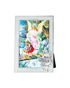 White Pearlized Guardian Angel Photo Frame-P65