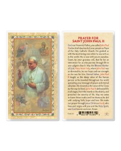 Saint John Paul II Laminated Holy Card. Inc. of 25