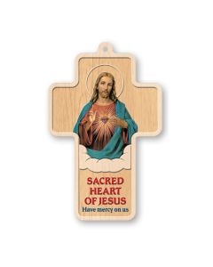 Sacred Heart of Jesus Laser Cut Wood Cross