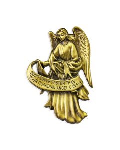 Brass Guardian Angel Auto Visor Clip (Sold in Inc. of 3)