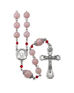 Deluxe Rose Quartz Bead Rosary, Boxed