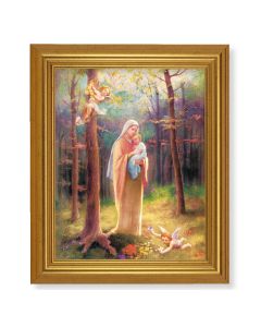 10" x 12" Gold Leaf Finish Beveled Frame with 8" x 10" Madonna of the Woods Textured Art