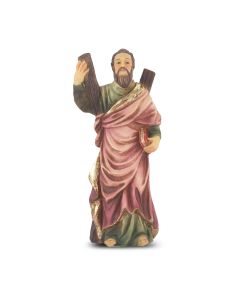 4" Cold Cast Resin Hand Painted Statue of Saint Andrew in a Deluxe Window Box-P65