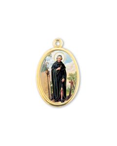 1" Saint Peregrine Gold Finish Picture Medal