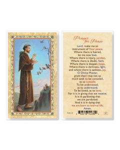 St. Francis Prayer For Peace Laminated Holy Card. Inc. of 25