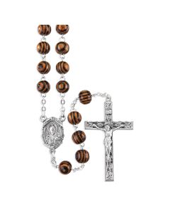 Brown Zebrawood Bead Rosary