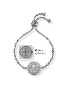 Saint Benedict Stainless Steel Adjustable Bracelet