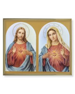 11" x 14" Gold Plaque Frame with a The Sacred Hearts Print