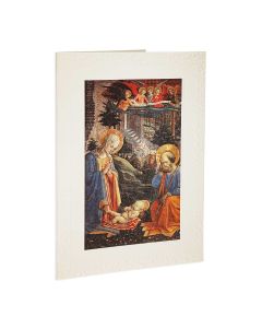 Christmas Greeting Card (10 per Pk) Printed on Linen Card Stock with Embossed Details