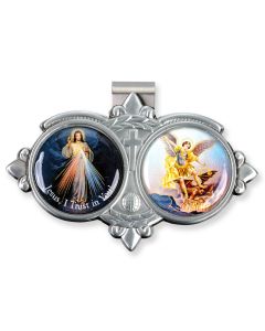 Divine Mercy and St. Michael Resin Visor Clip (Sold in Inc. of 3)