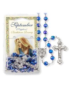 September Sapphire Birthstone Rosary-P65