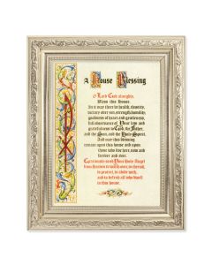 8.25" x 10.25" Silver Ornate Frame with a 6" x 8" A House Blessing Print
