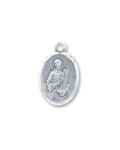 1" Oval Oxidized Saint Cecilia Medal in Spanish (Sold in Inc. of 25)