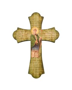 Saint Patrick 12" Laser Cut Wood Vintage Cross