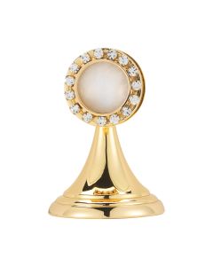 Gold Plated Reliquary with Crystal Border-P65