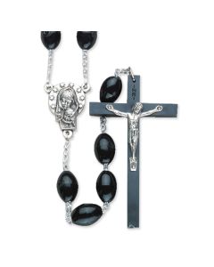 Large Black Acrylic Bead Family Rosary