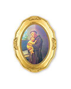 3 1/2" x 4 1/2" Gold Leaf Framed with a Saint Anthony Print-P65
