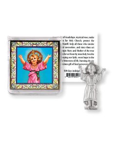 Divino Nino Pocket Statue with Holy Card in a Clear Pouch-P65