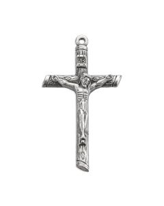1 3/4" Log Style Metal Crucifix