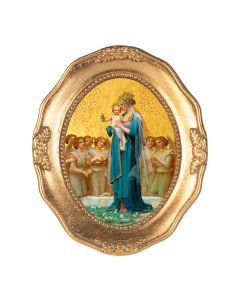 3 1/2" x 4 1/2" Gold Leaf Frame with Vidal: Madonna and Child  Gold Stamped Print- P65 STICKER