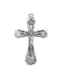 1 3/4" Antiqued Silver Oxidized Crown of Thorns Crucifix